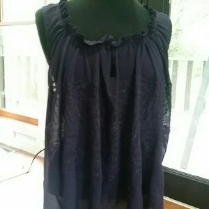 Yaya nom de plume Deep purple sheer tank